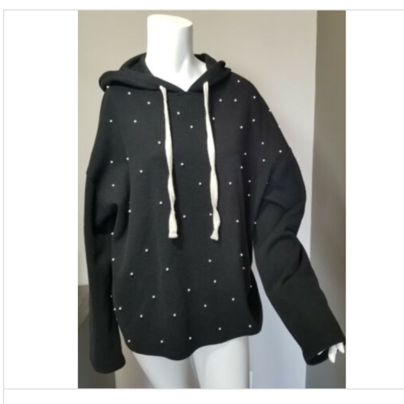 Zara Tops - ZARA Hooded Sweatshirt with faux pearls
